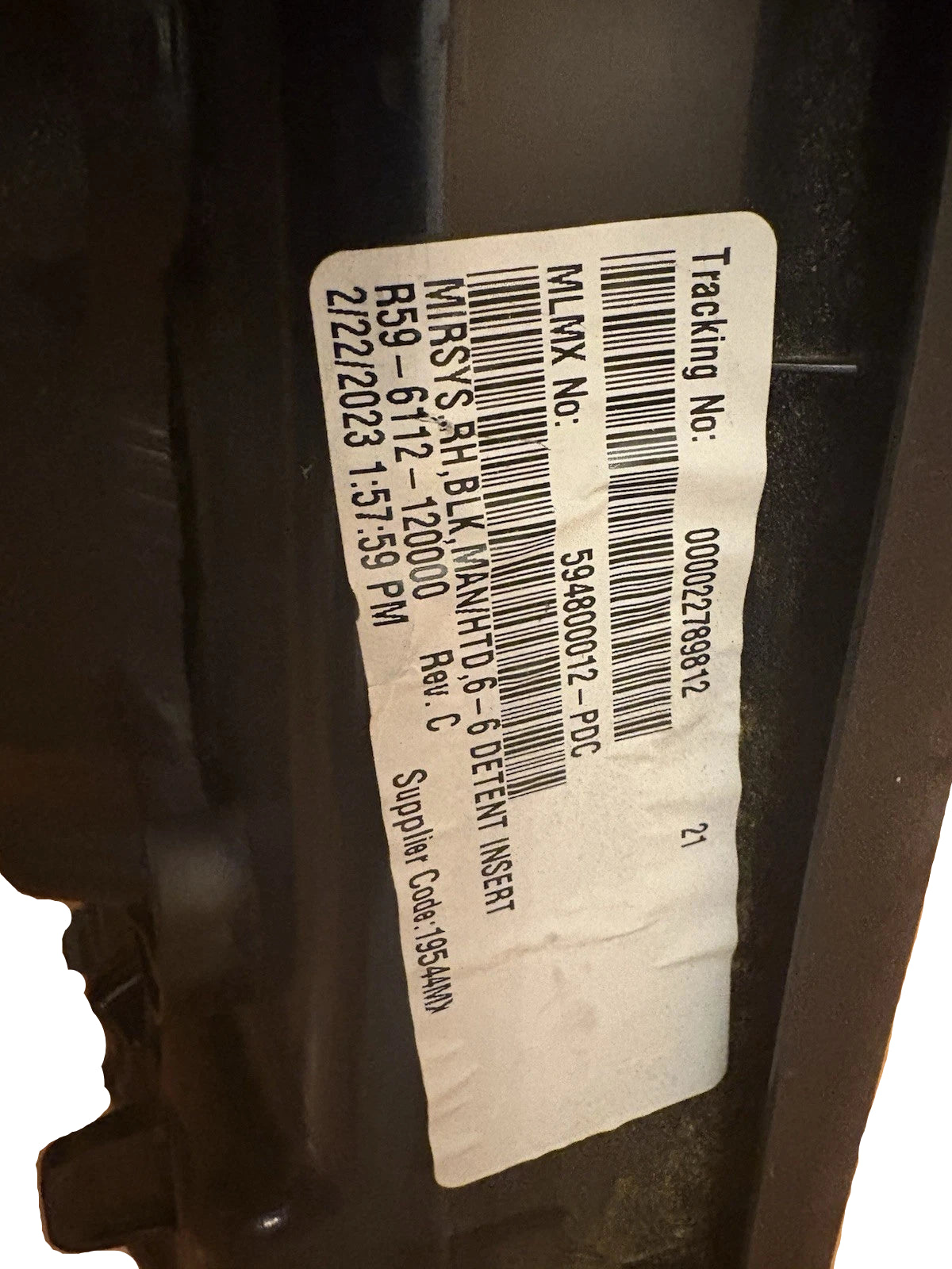 R59-6112-120000 Genuine Peterbilt Aero Mirror Right Door