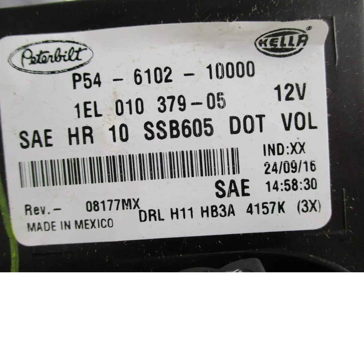 P54-6102-10000 Paccar Left Head Light - Truck To Trailer