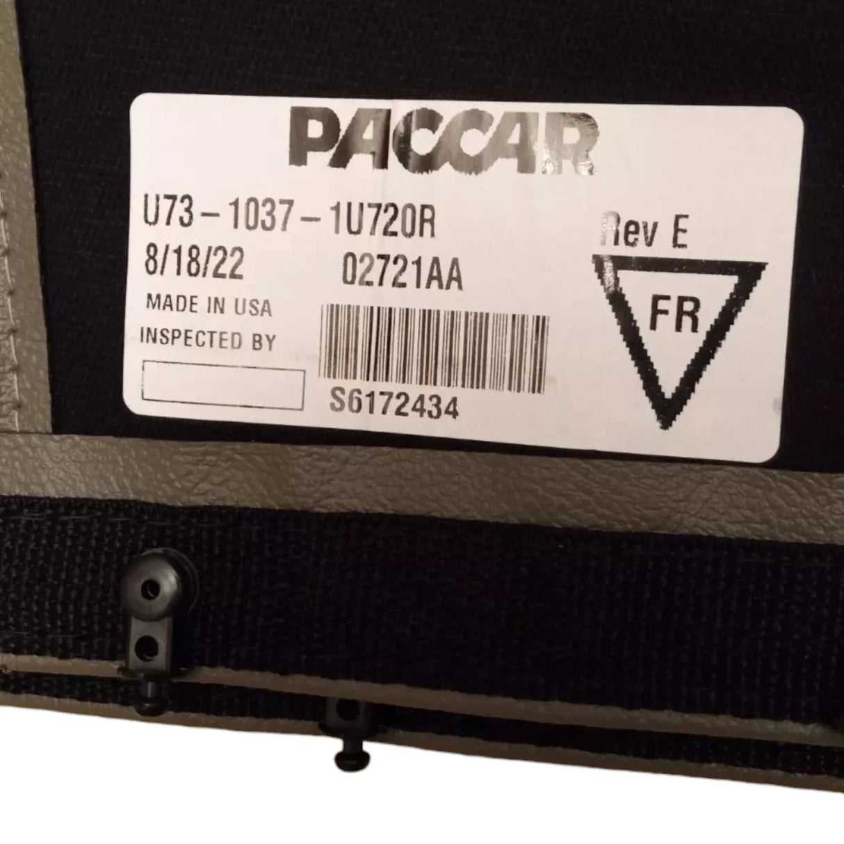 U7310371U720R Genuine Paccar Right Side Cab Curtain Mocha - Truck To Trailer