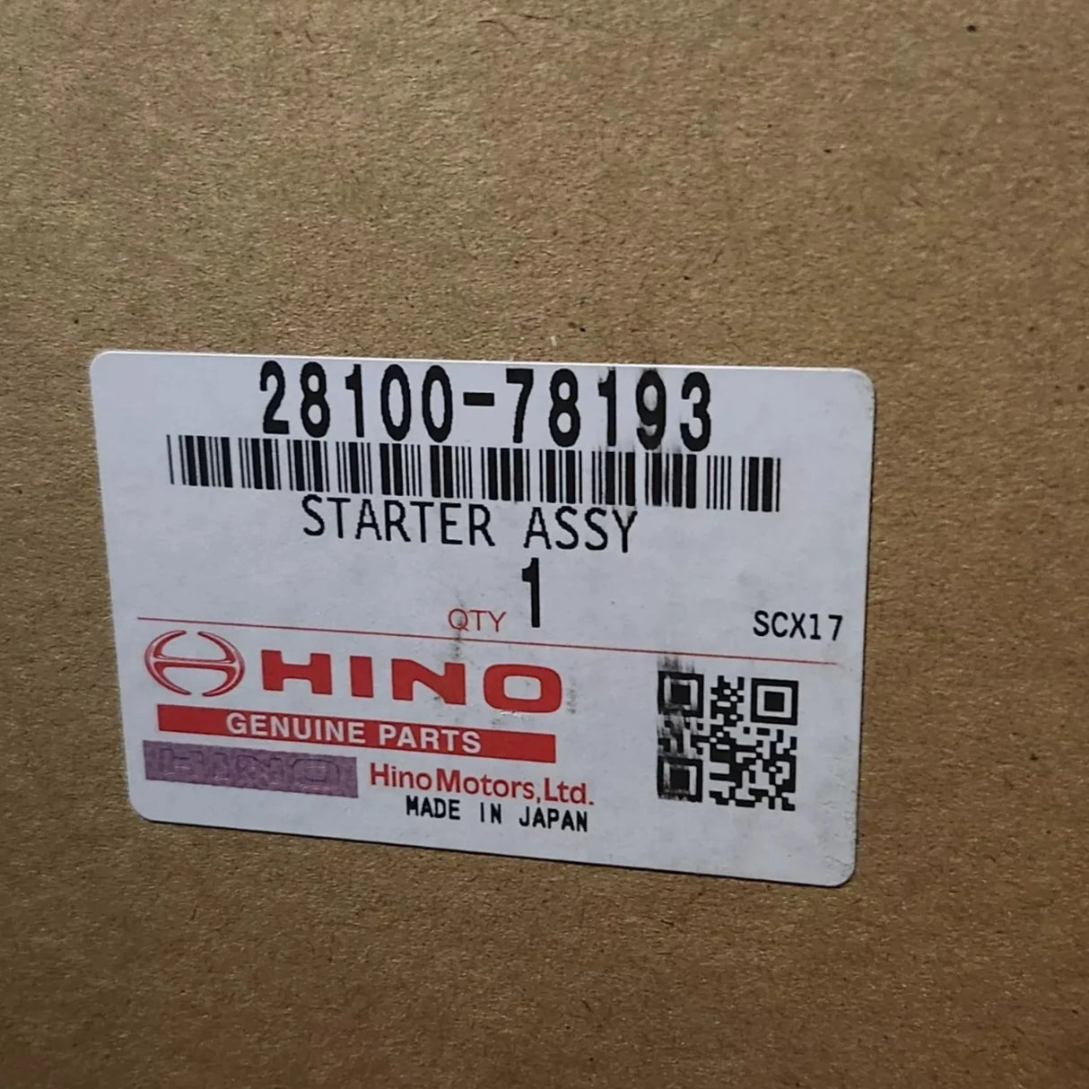 2810078193 Genuine Hino Starter Motor - Truck To Trailer