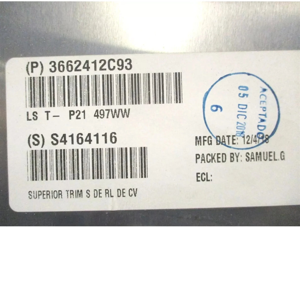 3662412C93 International Panel Assy - Truck To Trailer