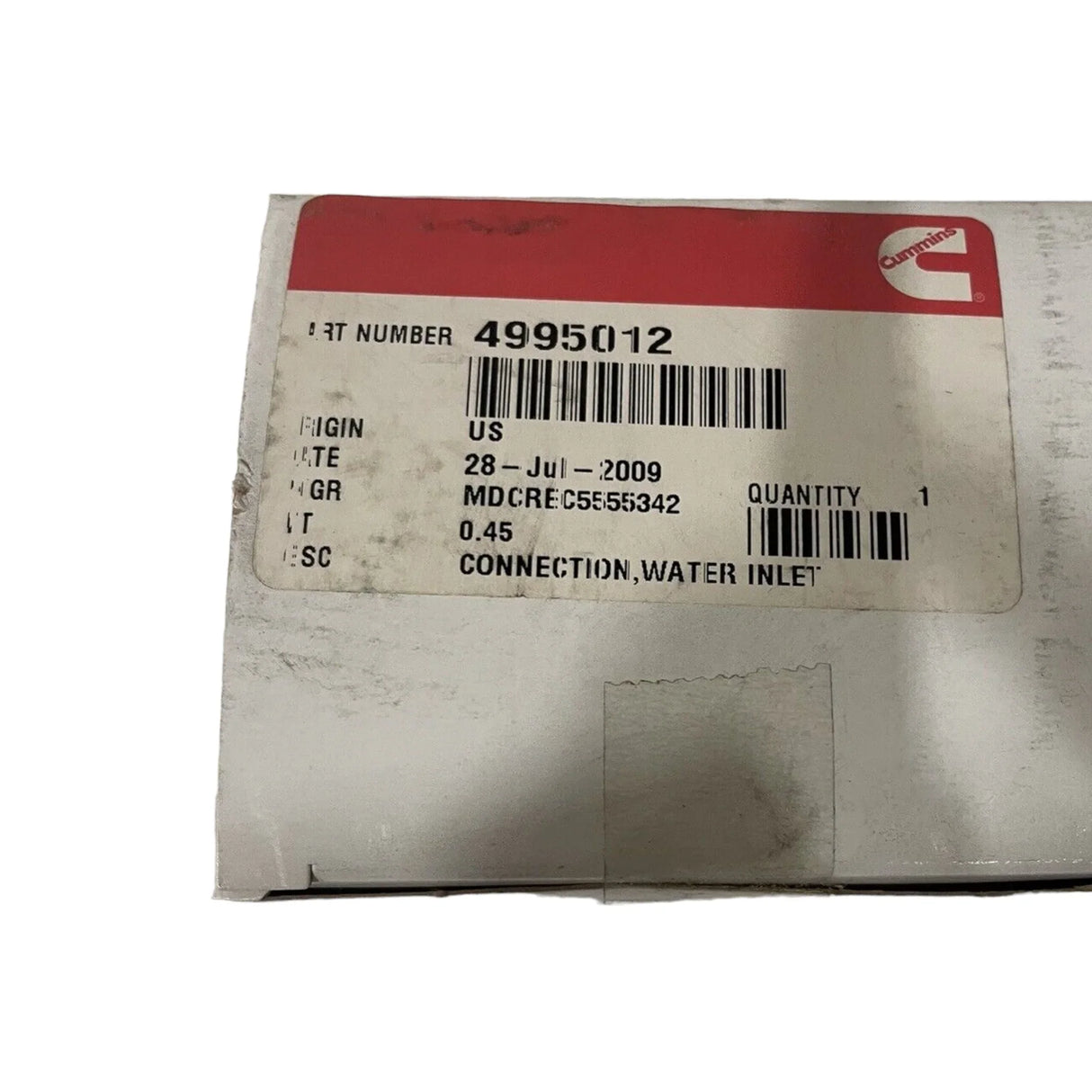 Cummins 4995012 Water Inlet Connection - Truck To Trailer