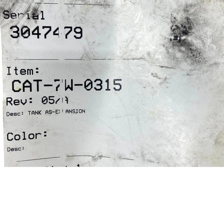 7W-0315 CAT Coolant Tank - Truck To Trailer
