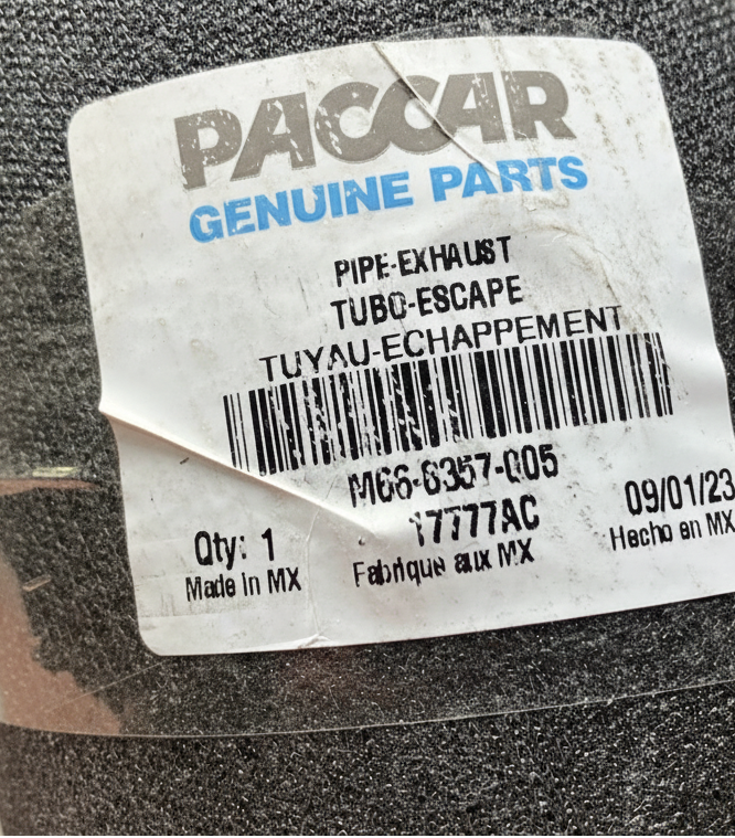 M66-8357-005 Genuine Paccar Exhaust Pipe
