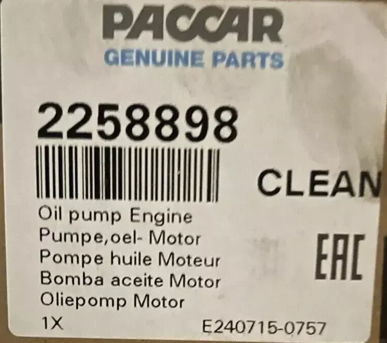2258898 Genuine Paccar Oil Pump - Truck To Trailer