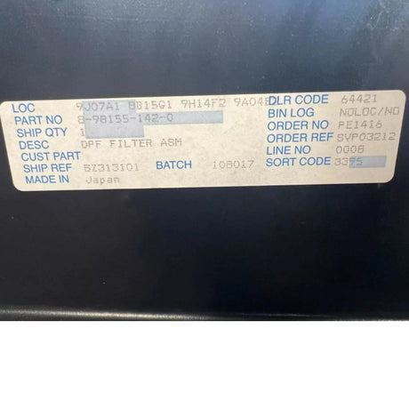8-98155-142-0 Genuine Isuzu DPF Diesel Particulate Filter - Truck To Trailer