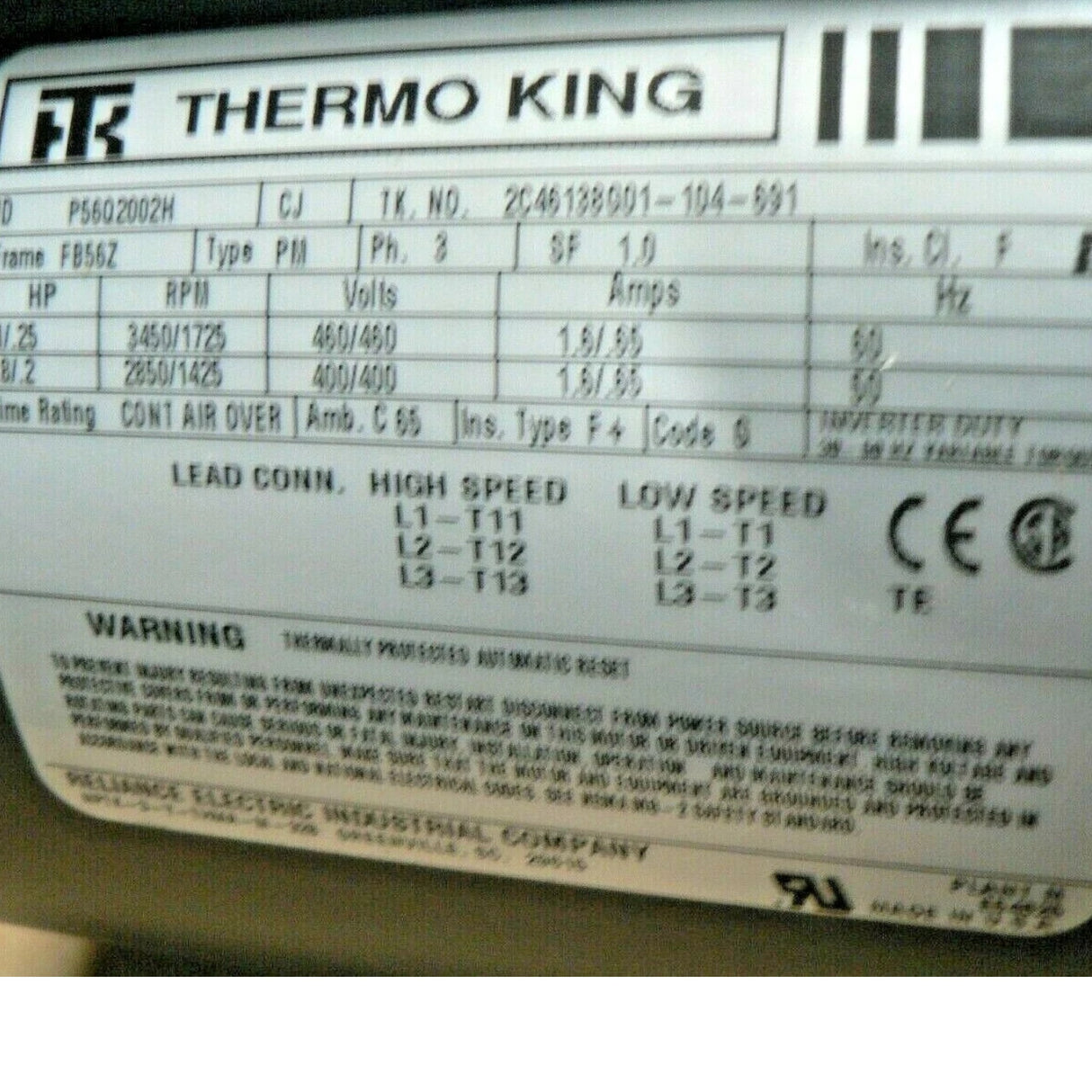 1040691 Oem Thermo King Motor Blower Evaporator For Thermoking Reefer Container