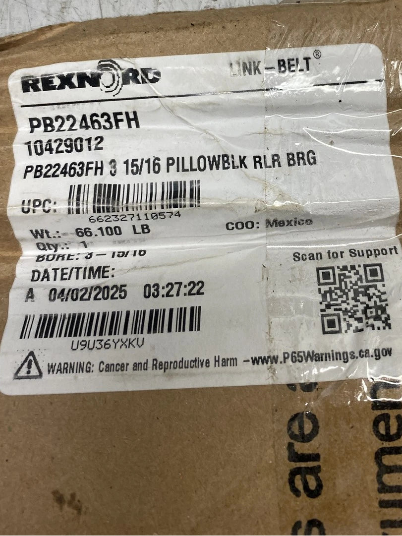 PB22463FH Genuine Rexnord Pillow Block Roller Bearing