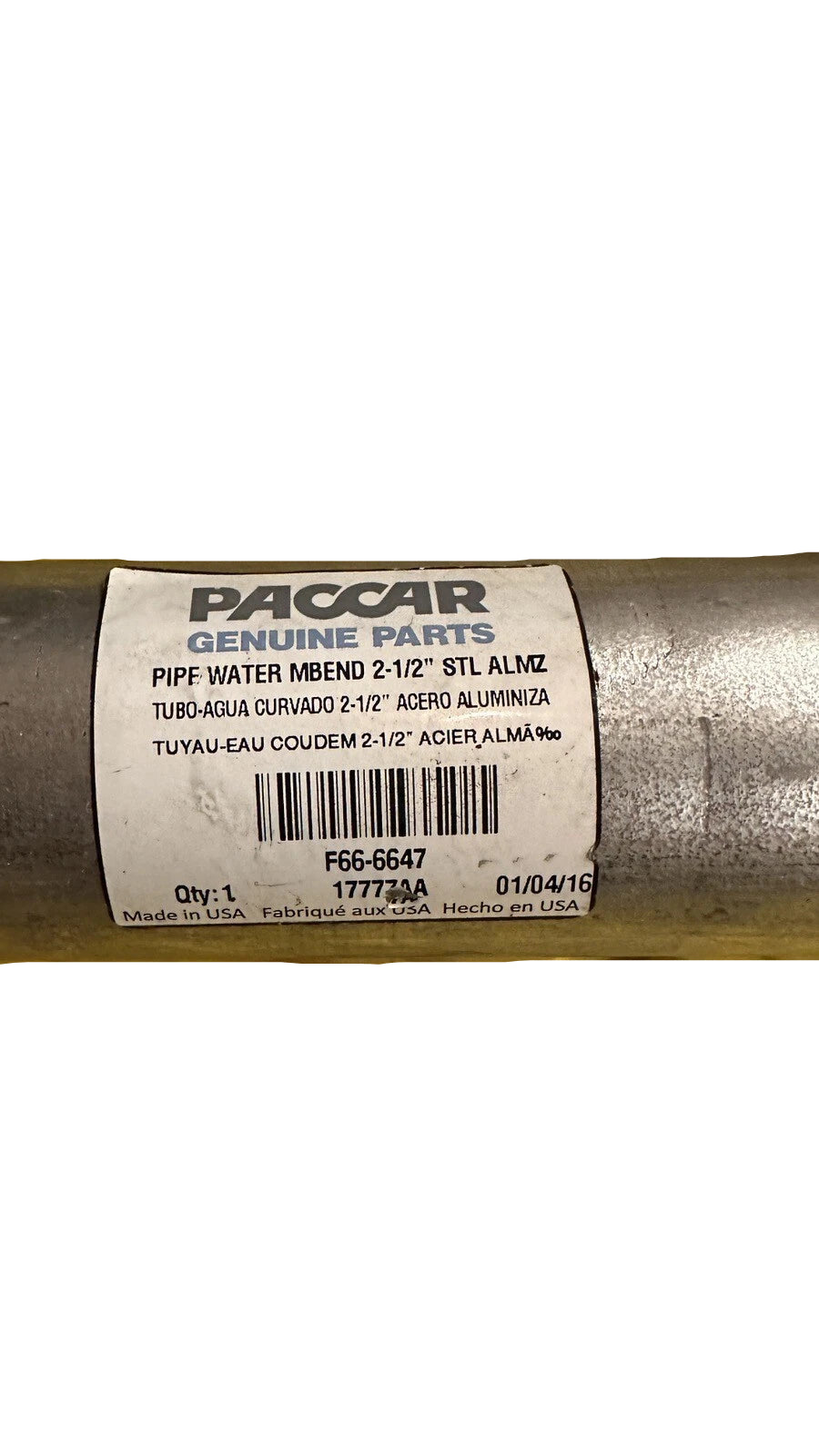 F666647 Genuine Paccar Pipe Water