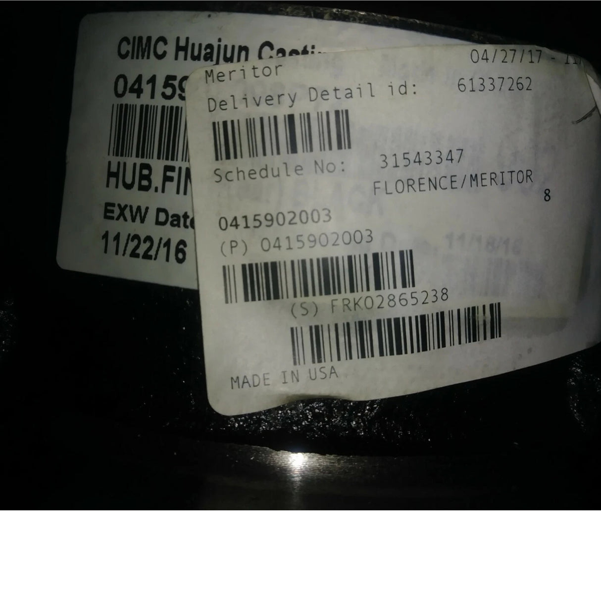 0415902003 Genuine Meritor Hydraulic Brake Hub Assembly