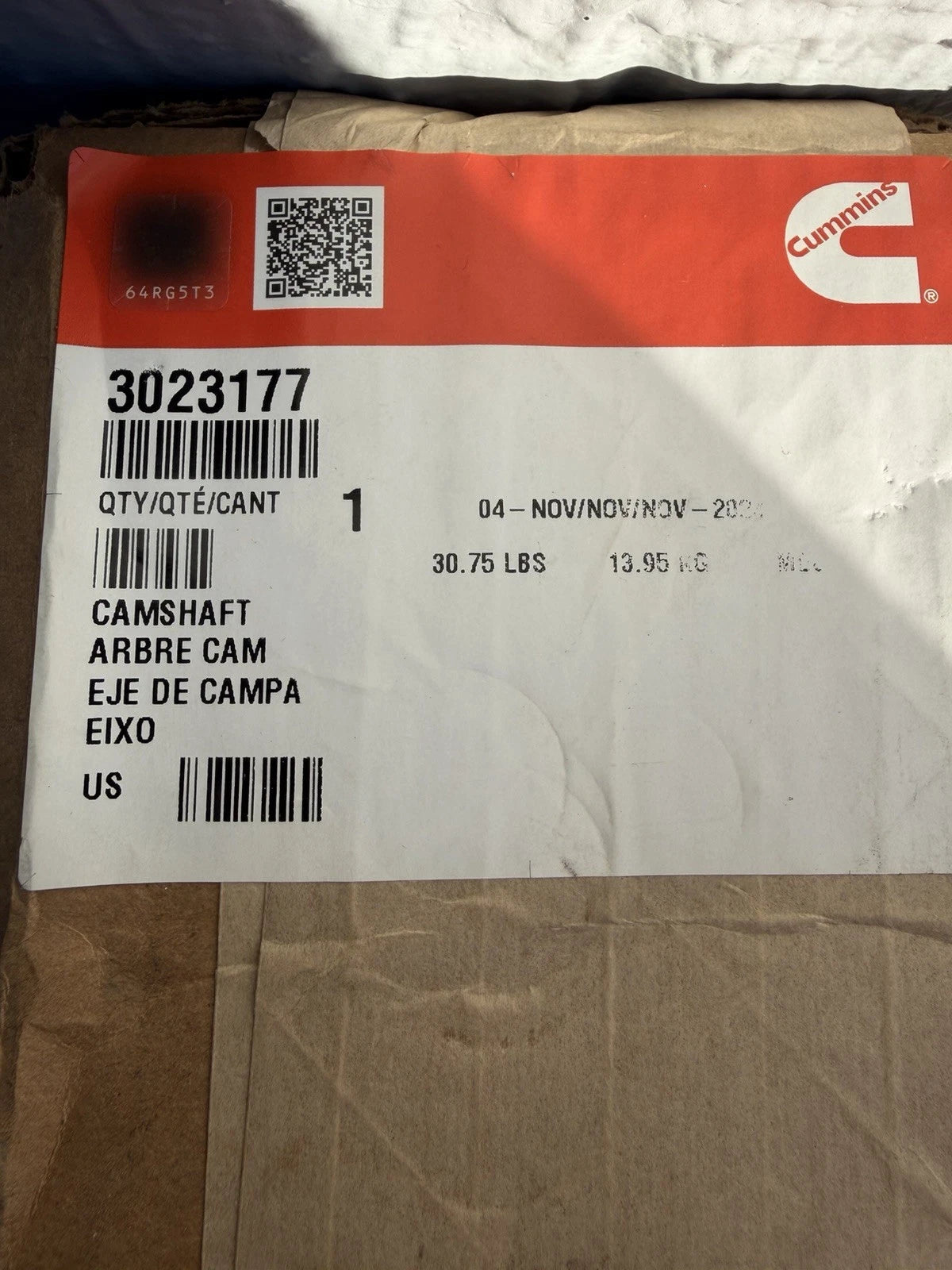 3023177 Genuine Cummins Camshaft