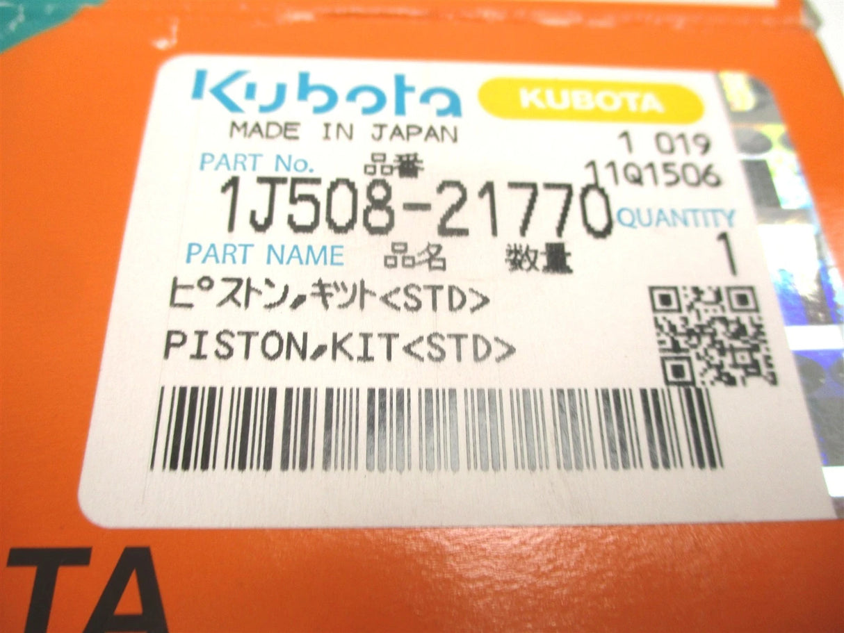 1J508-21770 Genuine Kubota Piston Kit STD