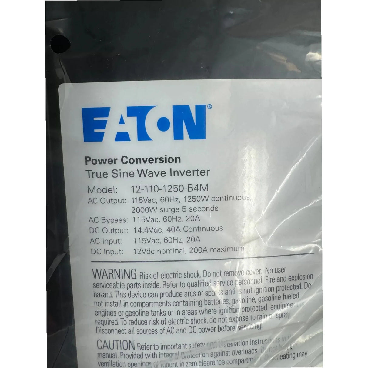 12-110-1250-b4m Eaton True Sine Wave Inverter - Truck To Trailer