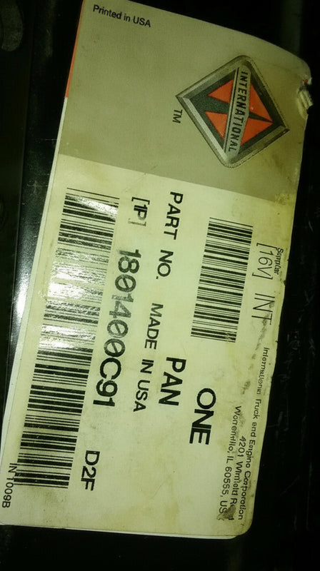 1801400C91 Genuine International Oil Pan