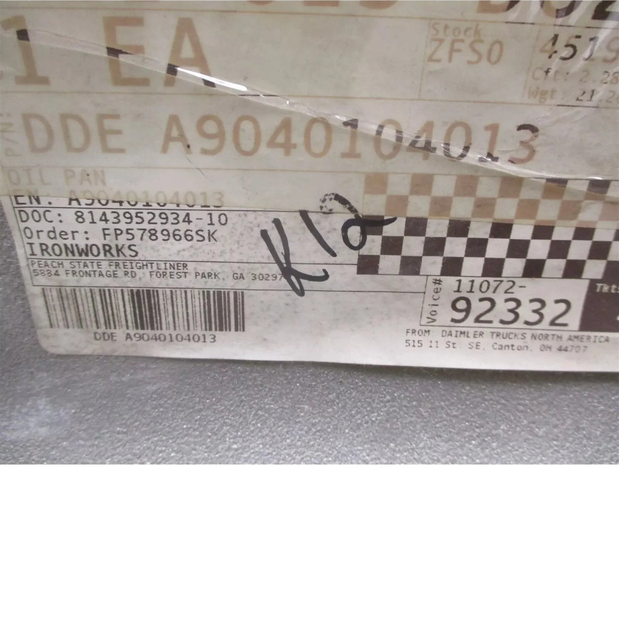 DDE-A9040104013 Detroit Diesel Oil Pan OM904 MBE904 Cast Aluminum - Truck To Trailer