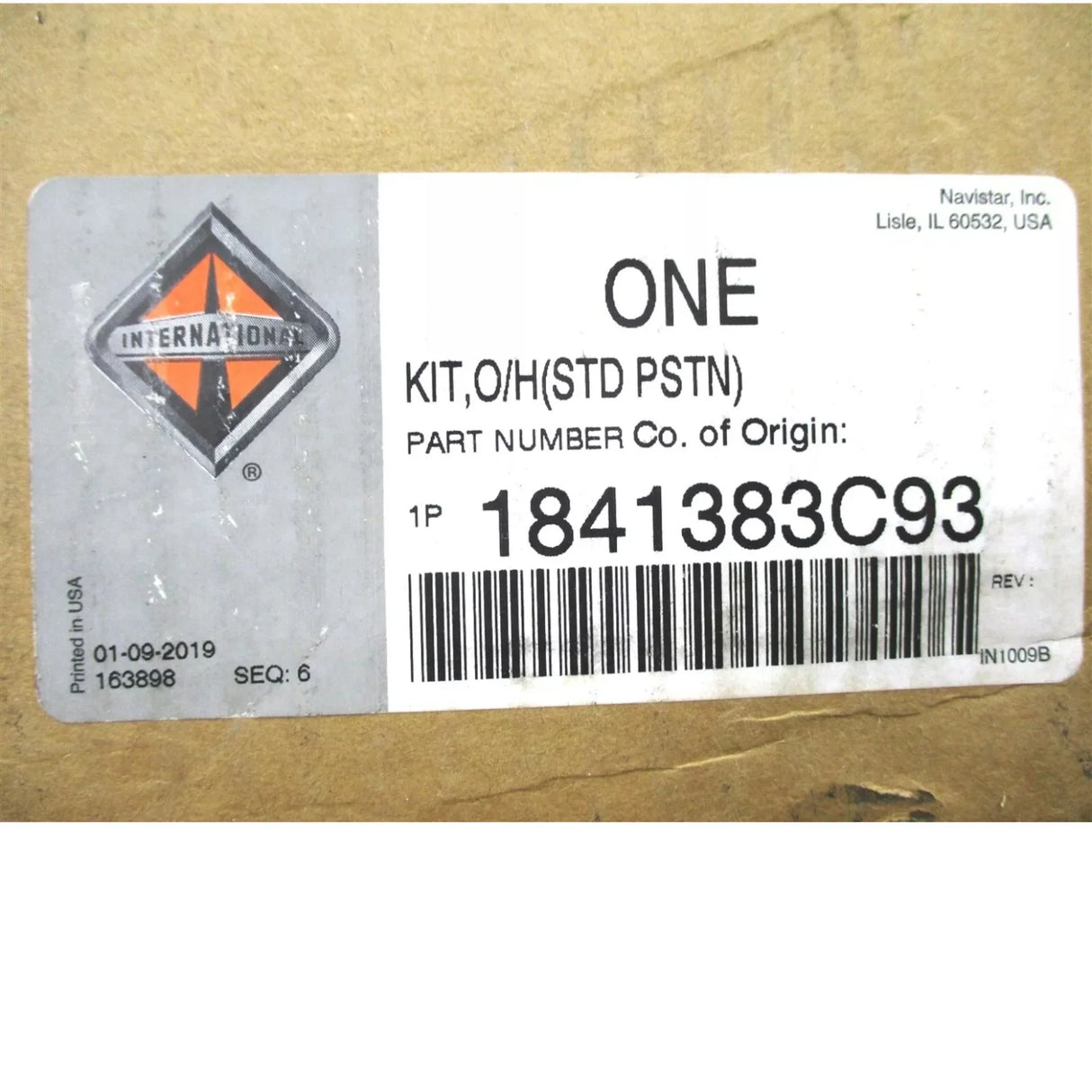 1841383C93 International Piston Works Standard Size Kit - Truck To Trailer