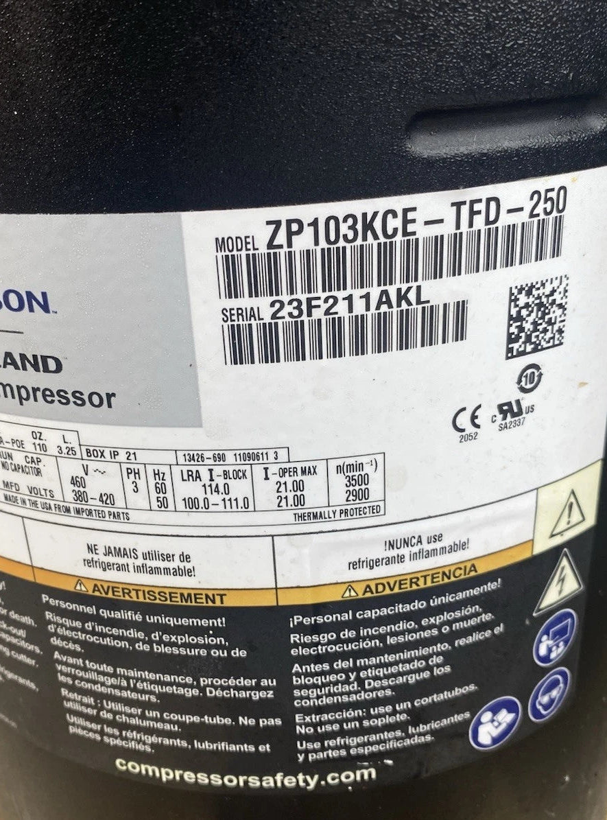 ZP103KCETFD250 Genuine Copeland Scroll Compressor