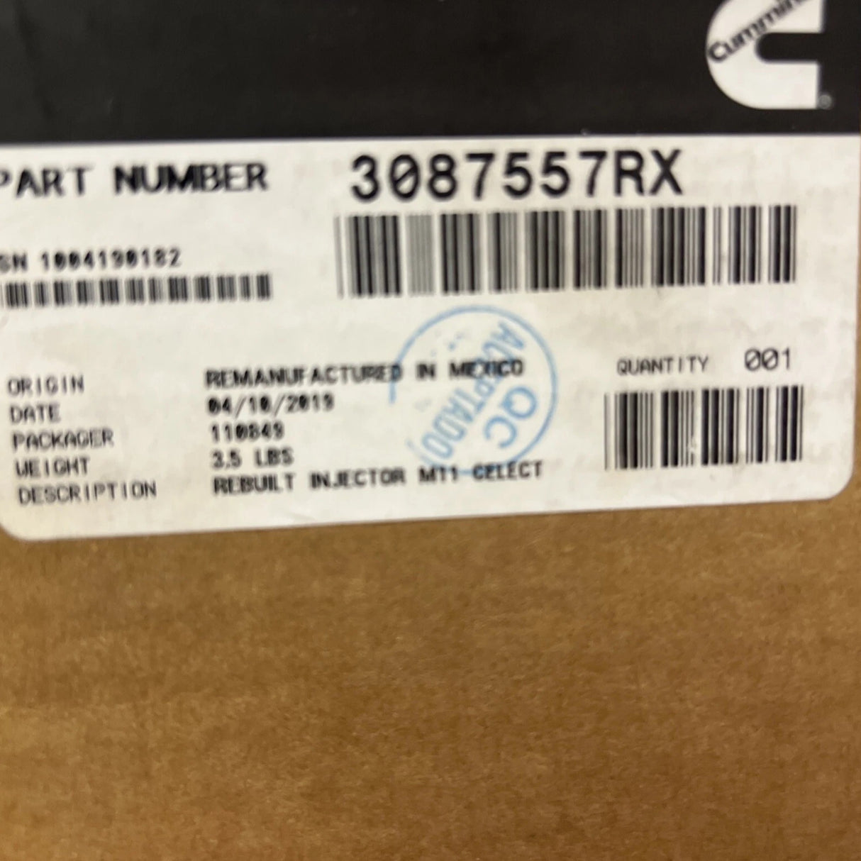 3087557RX Genuine Cummins Injector