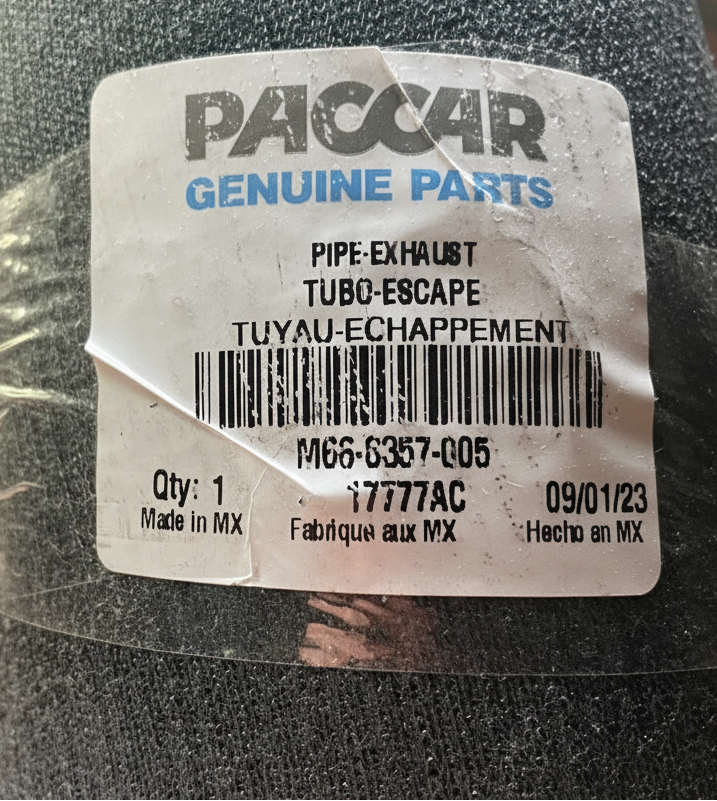 M66-8357-005 Genuine Paccar Exhaust Pipe