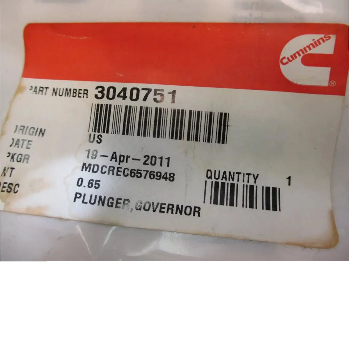 3040751 Cummins Governor Plunger - Truck To Trailer