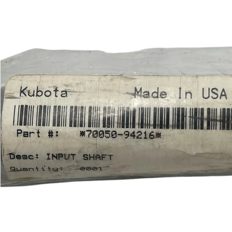 70050-94216 Kubota Snowblower Gearbox Input Shaft - Truck To Trailer