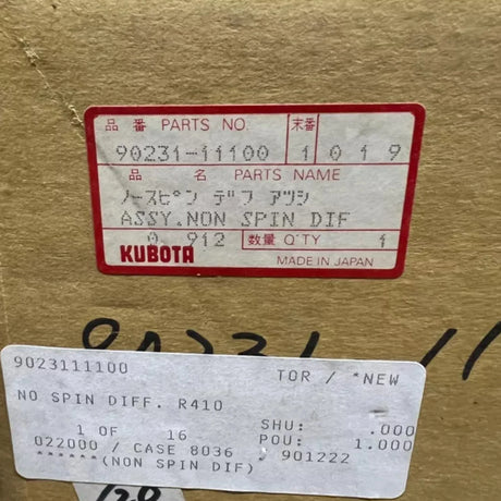 90231-11100 Kubota Tractor Non Spin Locking Differential KIt R410 - Truck To Trailer