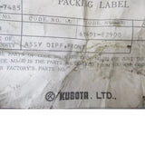 67401-82900 Kubota Front Axle Differential Kit - Truck To Trailer