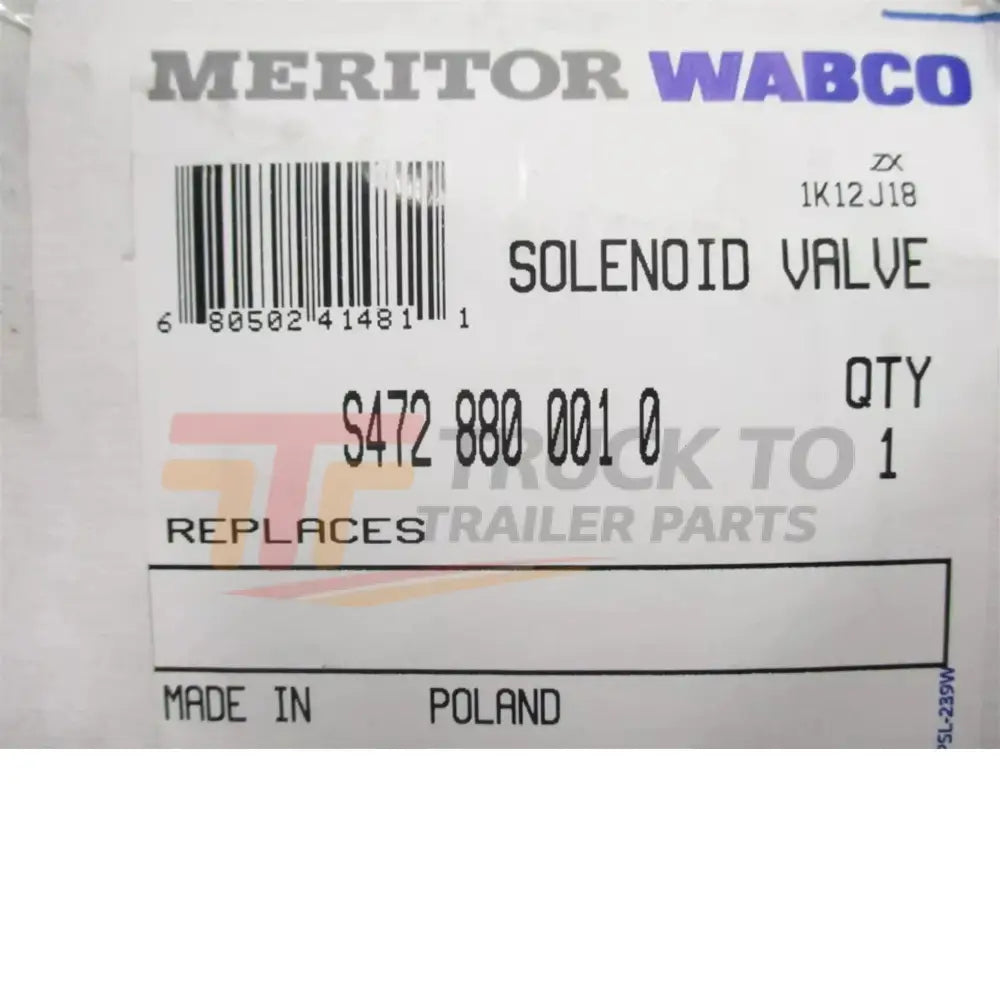 S4728800010 Wabco Solenoid Valve LF55 XF105 - Truck To Trailer