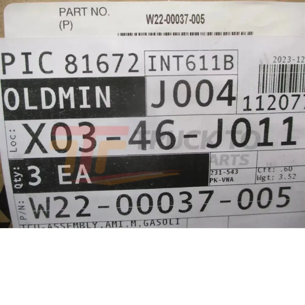 W22-00037-005 Freightliner Instrument Control Unit - Panel, Assembly - Truck To Trailer