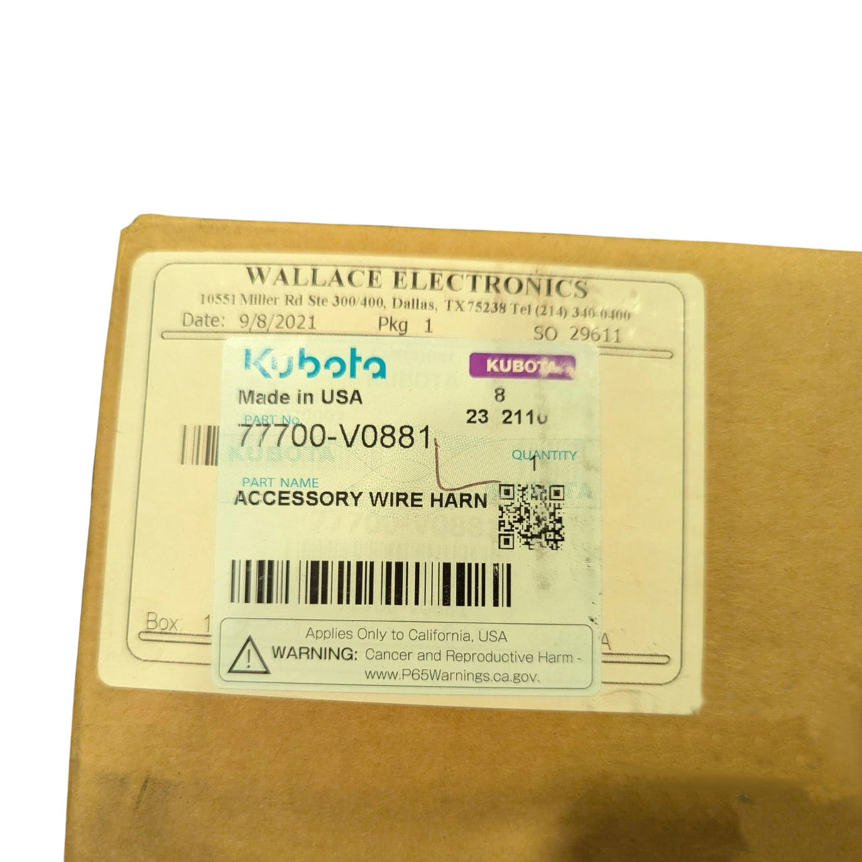 77700-V0881 Genuine Kubota Accessory Wire Harness