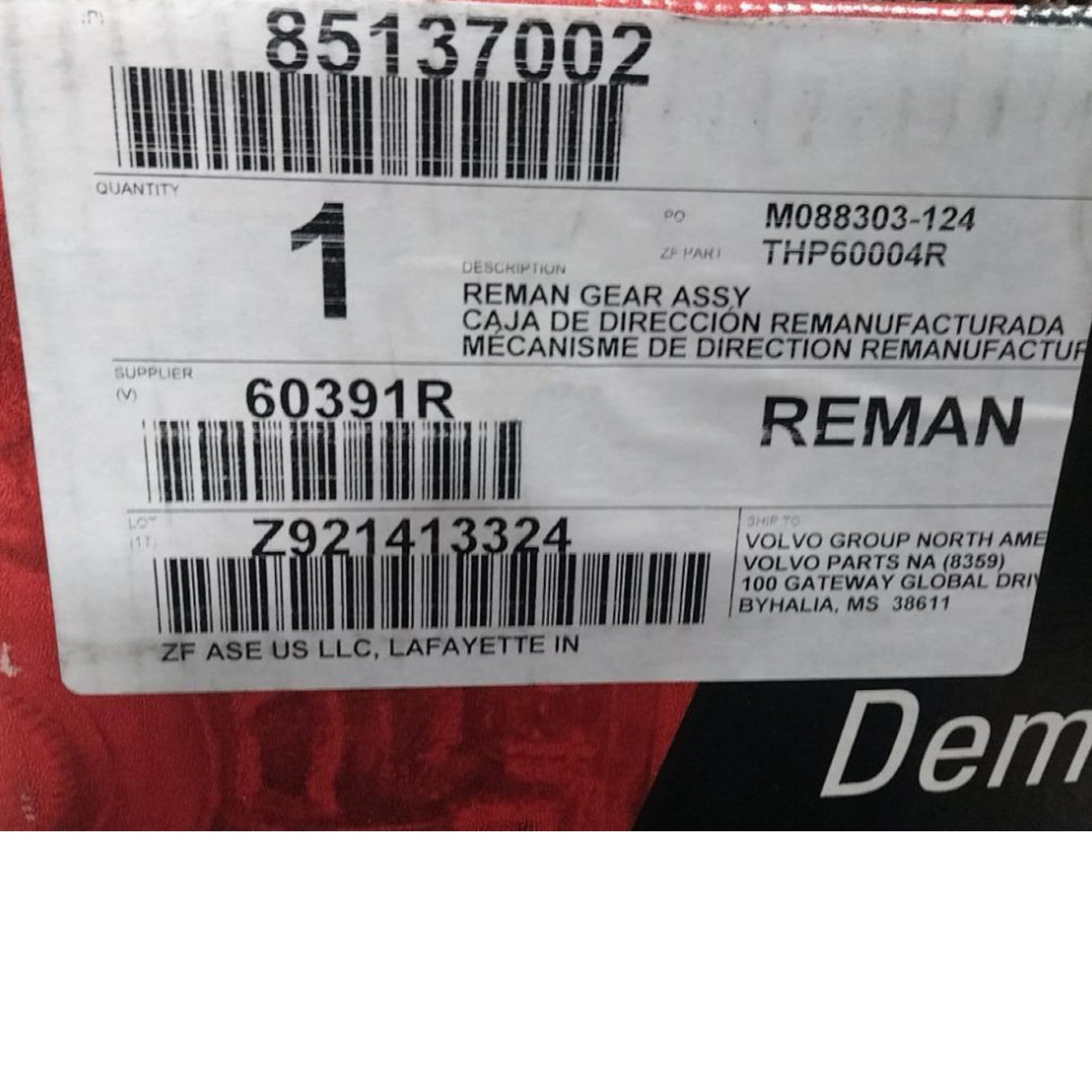 85137002 Genuine Mack Steering Gear
