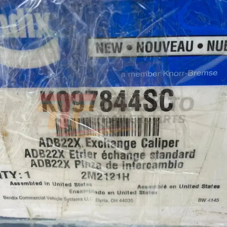 K097844 Genuine Bendix Right Passenger Side Air Disc Brake Caliper - Truck To Trailer