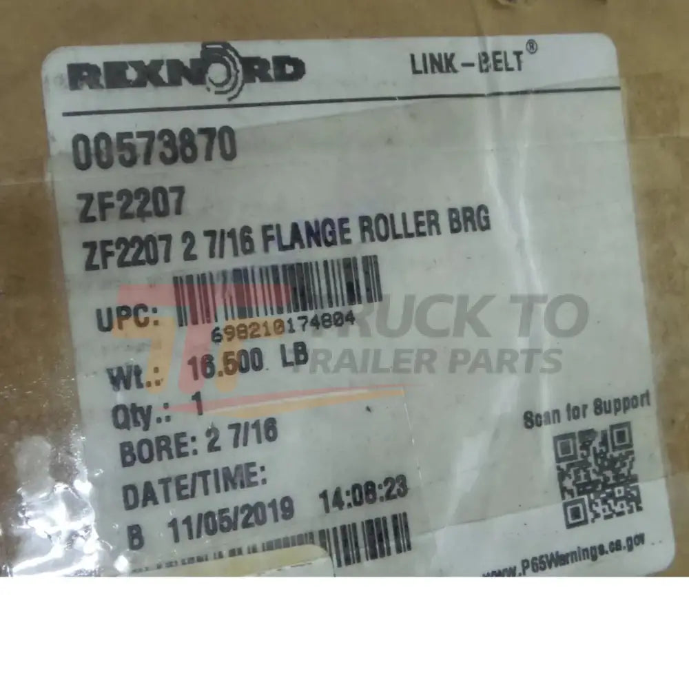 ZF2207 Genuine Rexnord Spherical Roller Bearing - Truck To Trailer