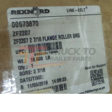 ZF2207 Genuine Rexnord Spherical Roller Bearing - Truck To Trailer