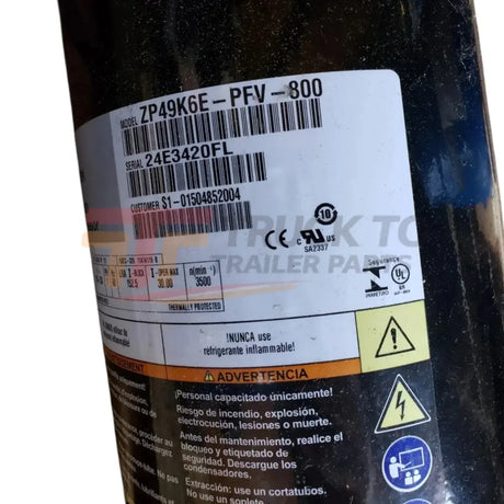 ZP49K6E-TFD-800 Copeland Scroll Compressor - Truck To Trailer