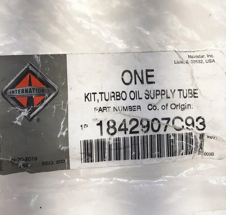 1842907C93 Genuine International Turbo Oil Supply Tube Kit For International - Truck To Trailer