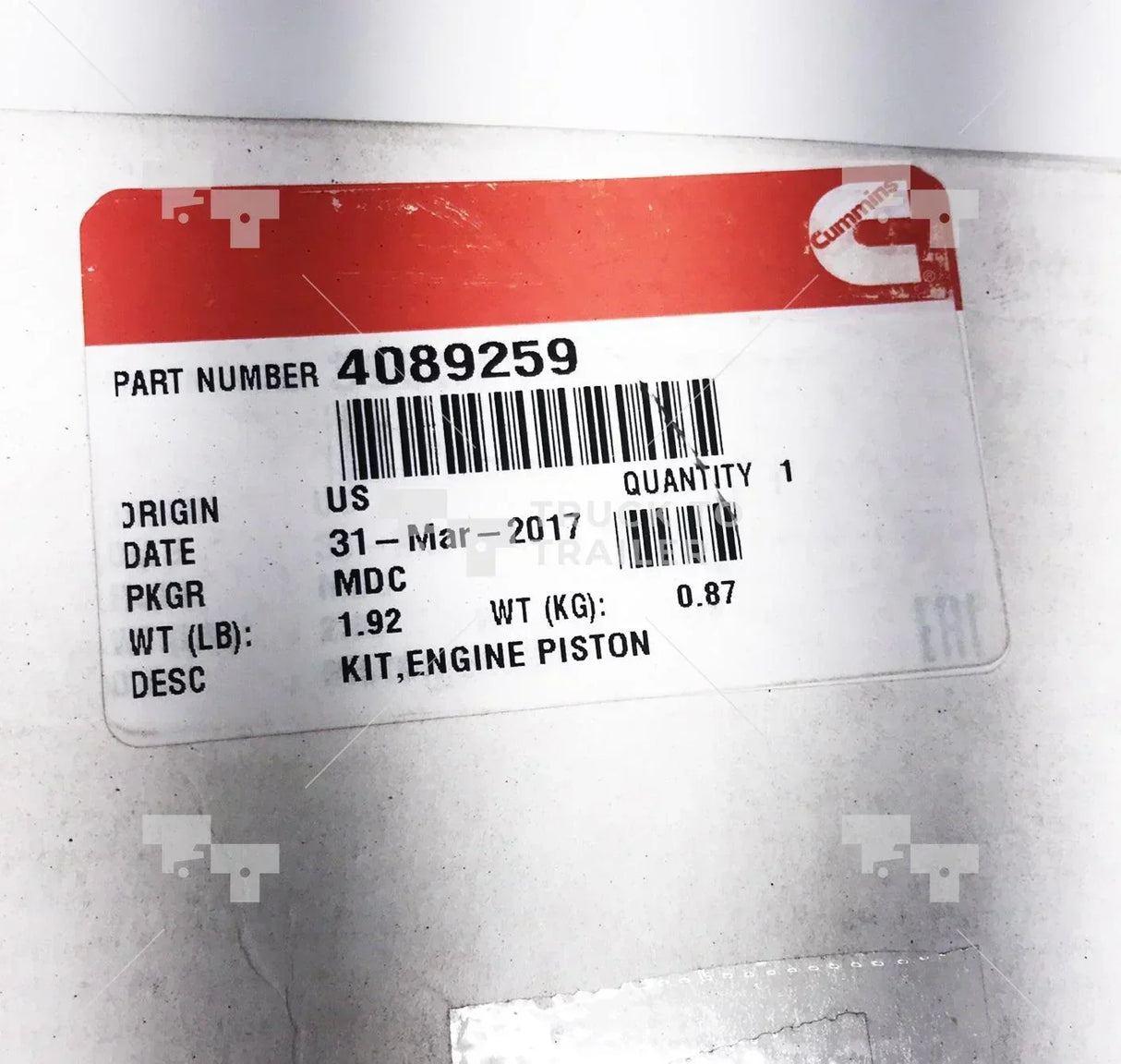 3965497 Genuine Cummins Engine Piston Kit - Truck To Trailer