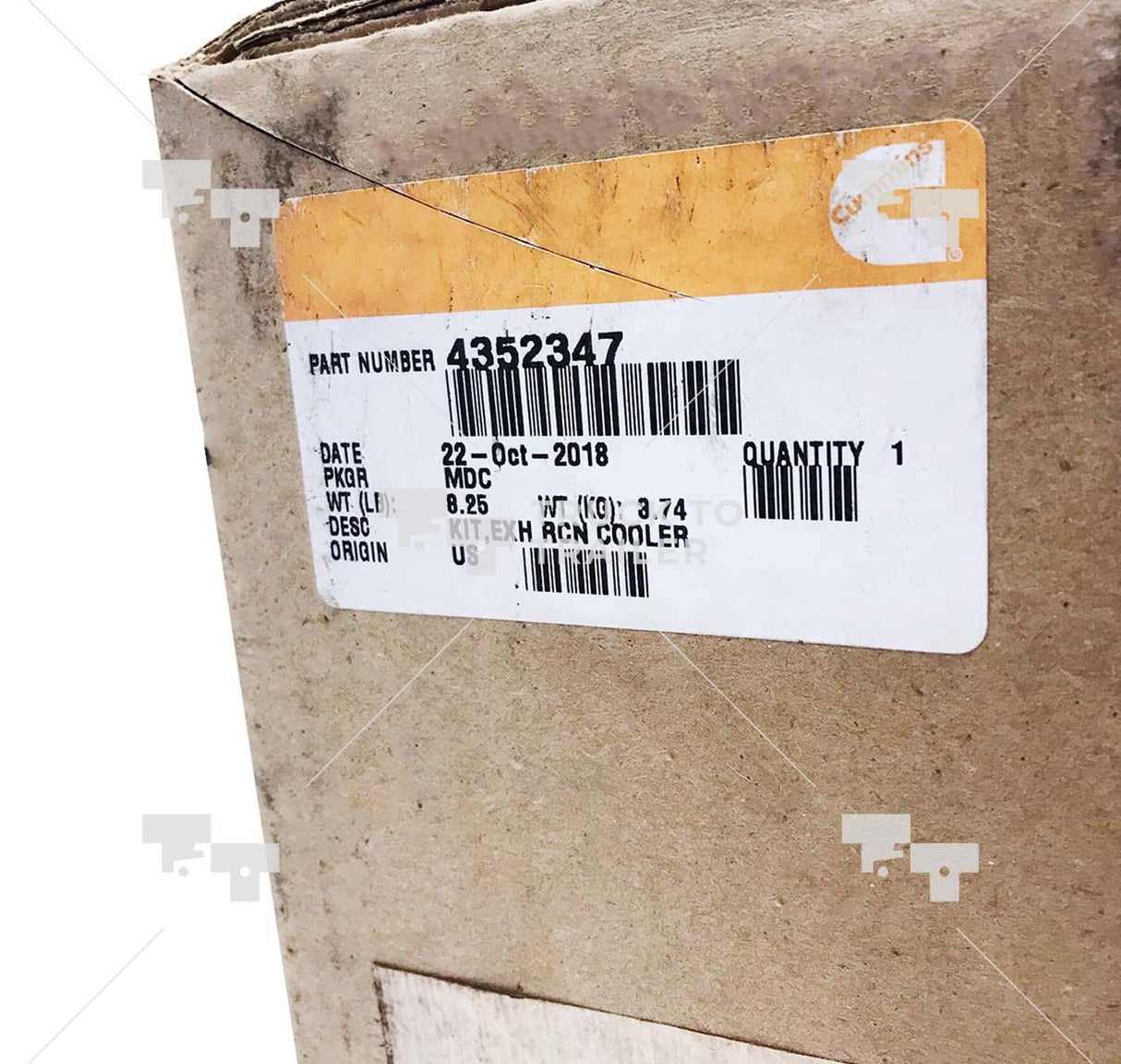 4352347 Genuine Cummins Exhaust Recirculation Cooler Kit - Truck To Trailer