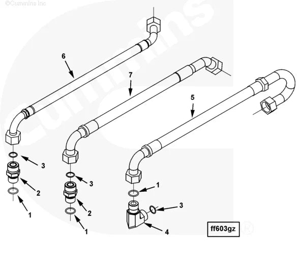 Cummins 4951956 Flexible Hose - Truck To Trailer
