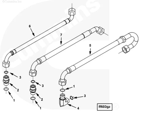 Cummins 4951956 Flexible Hose - Truck To Trailer