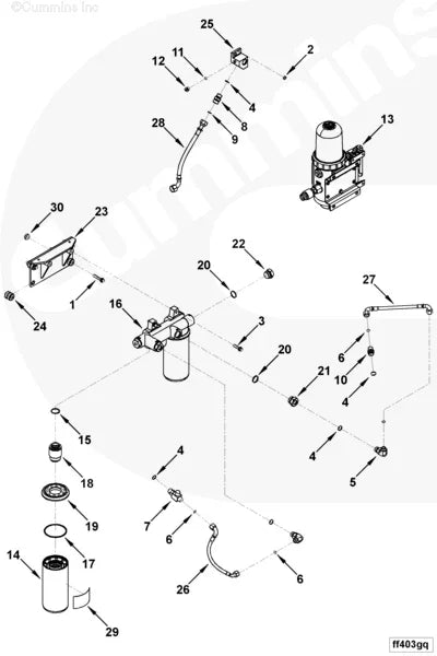 Cummins 4964138 Filter Bracket - Truck To Trailer
