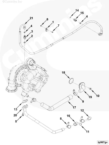 Cummins 5285172 Turbocharger Oil Drain Connection - Truck To Trailer